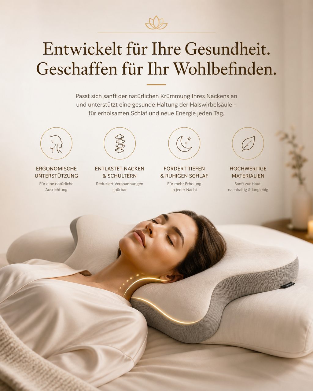 Kühl-Nackenkissen gegen Schwitzen & Nackenschmerzen